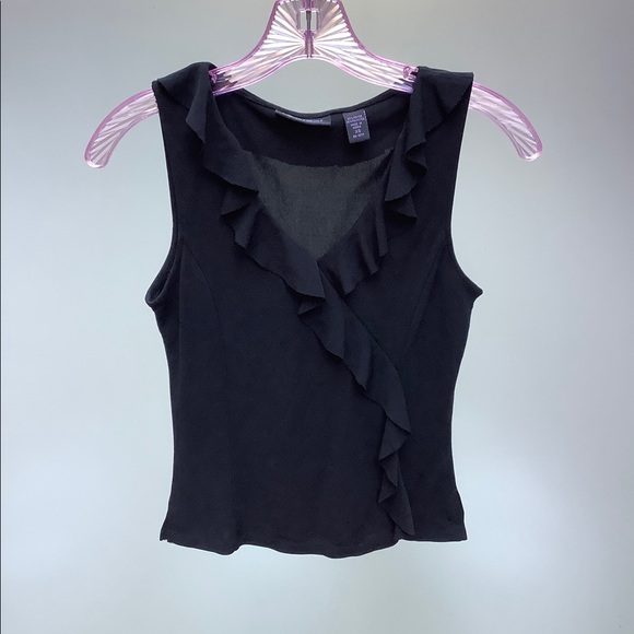Context Tops - Black Ruffle Top